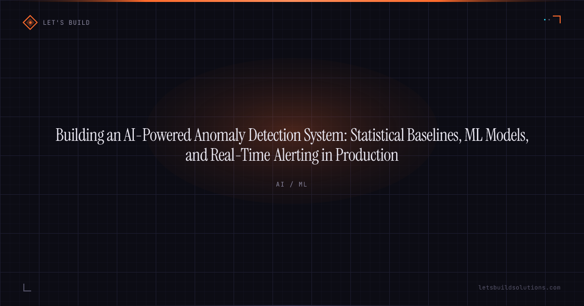 Building an AI-Powered Anomaly Detection System: Statistical Baselines, ML Models, and Real-Time Alerting in Production