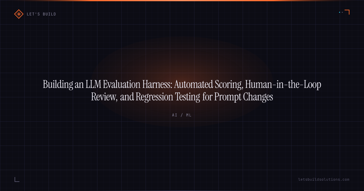 Building an LLM Evaluation Harness: Automated Scoring, Human-in-the-Loop Review, and Regression Testing for Prompt Changes