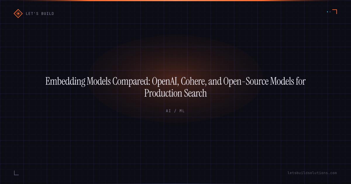 Embedding Models Compared: OpenAI, Cohere, and Open-Source Models for Production Search