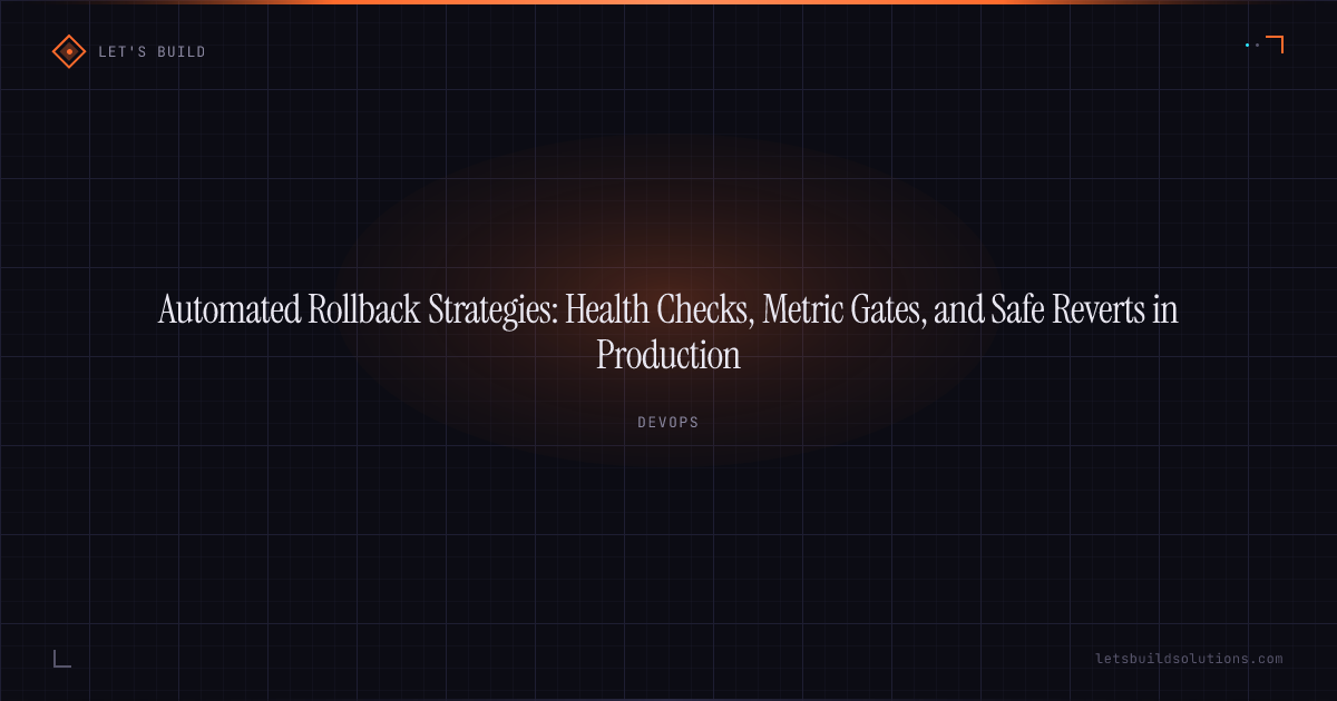 Automated Rollback Strategies: Health Checks, Metric Gates, and Safe Reverts in Production