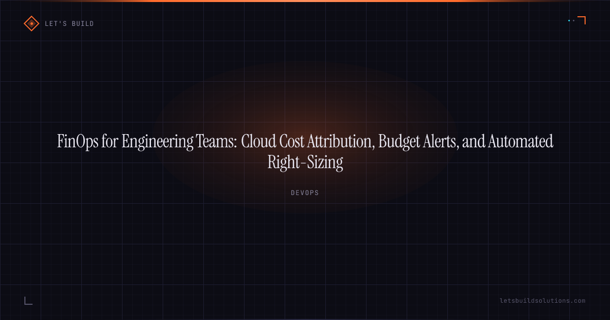 FinOps for Engineering Teams: Cloud Cost Attribution, Budget Alerts, and Automated Right-Sizing