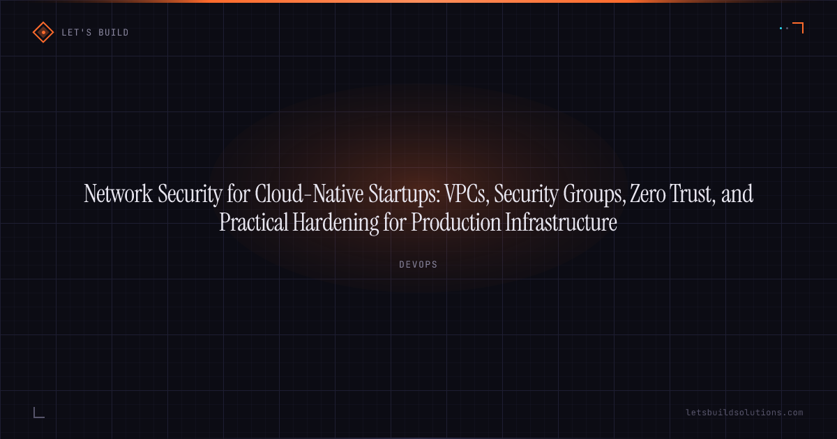Network Security for Cloud-Native Startups: VPCs, Security Groups, Zero Trust, and Practical Hardening for Production Infrastructure