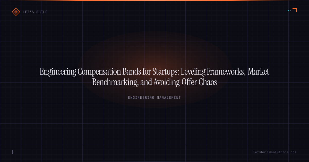 Engineering Compensation Bands for Startups: Leveling Frameworks, Market Benchmarking, and Avoiding Offer Chaos