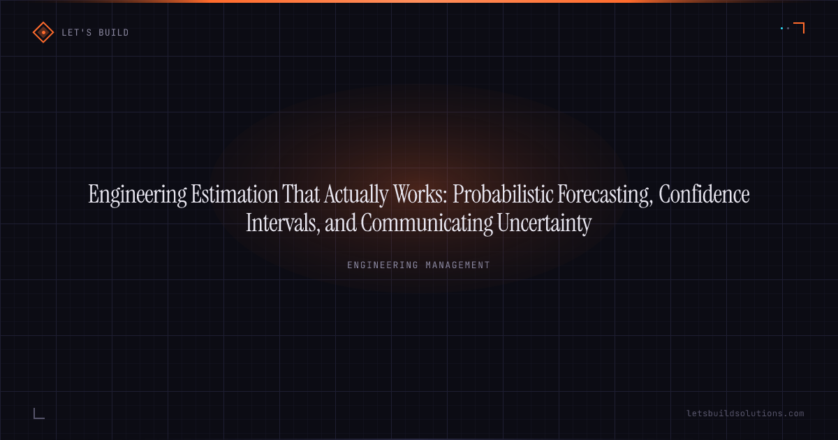Engineering Estimation That Actually Works: Probabilistic Forecasting, Confidence Intervals, and Communicating Uncertainty