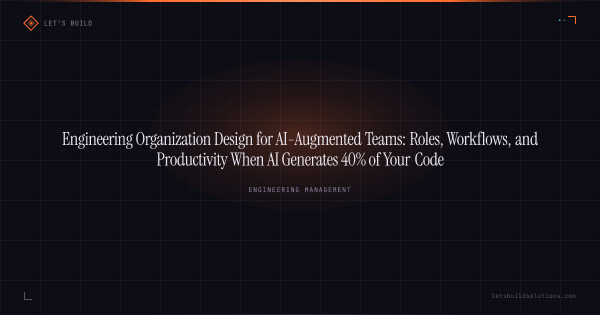 Engineering Organization Design for AI-Augmented Teams: Roles, Workflows, and Productivity When AI Generates 40% of Your Code