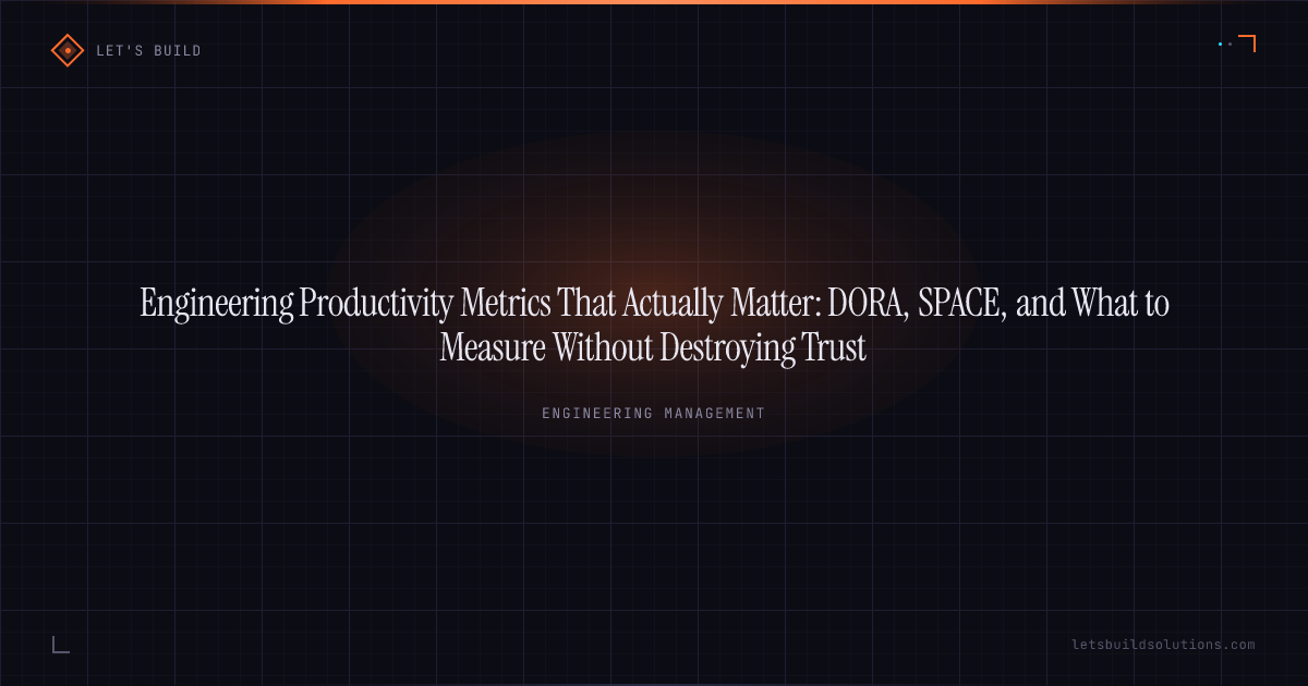 Engineering Productivity Metrics That Actually Matter: DORA, SPACE, and What to Measure Without Destroying Trust