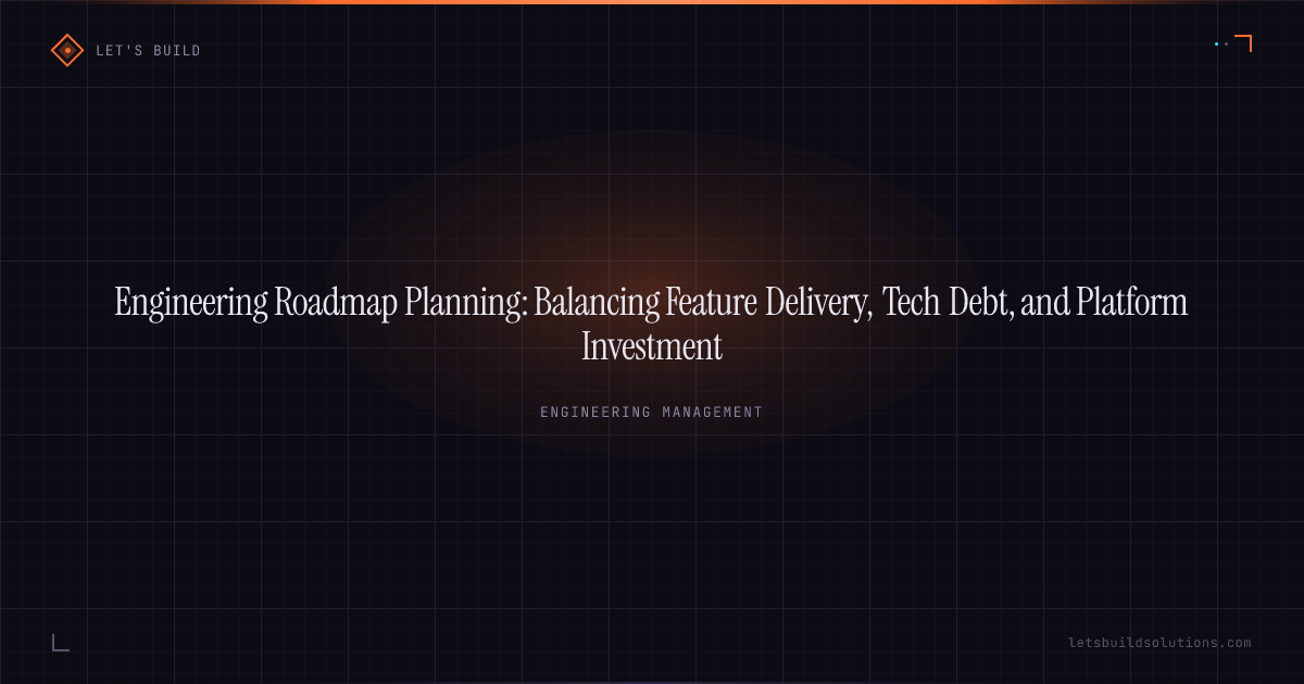 Engineering Roadmap Planning: Balancing Feature Delivery, Tech Debt, and Platform Investment