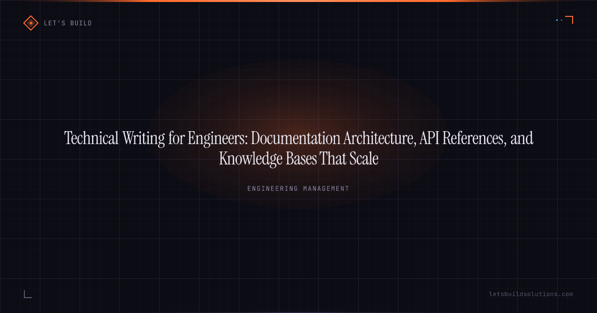 Technical Writing for Engineers: Documentation Architecture, API References, and Knowledge Bases That Scale