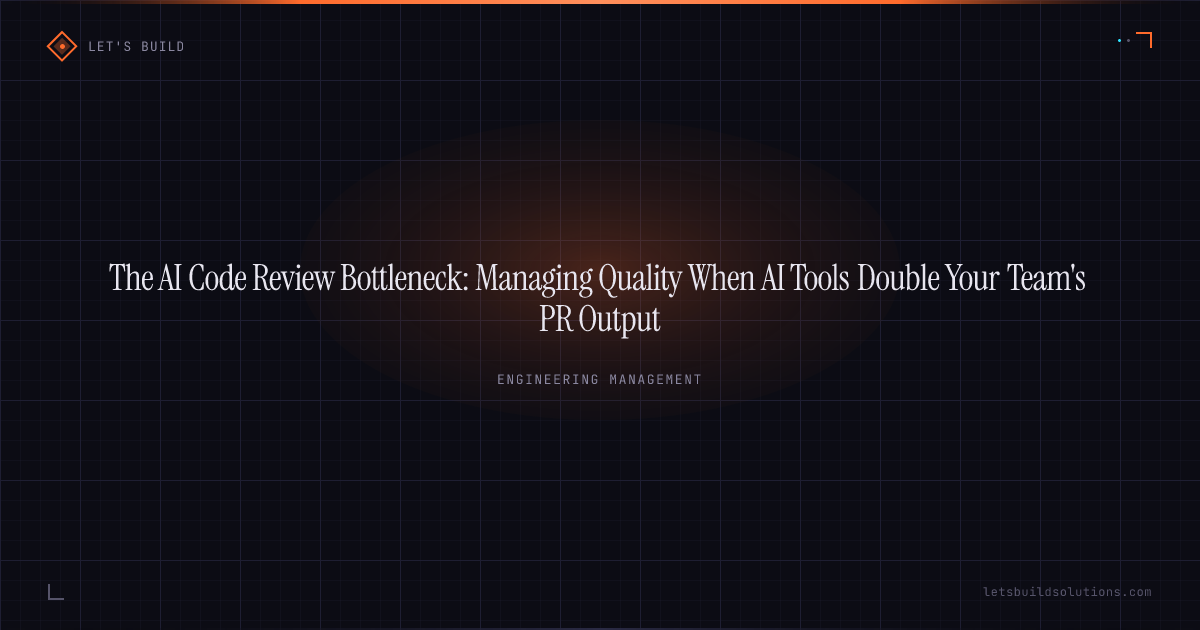 The AI Code Review Bottleneck: Managing Quality When AI Tools Double Your Team's PR Output
