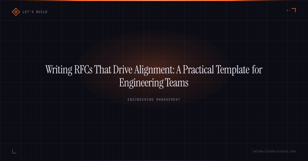 Writing RFCs That Drive Alignment: A Practical Template for Engineering Teams