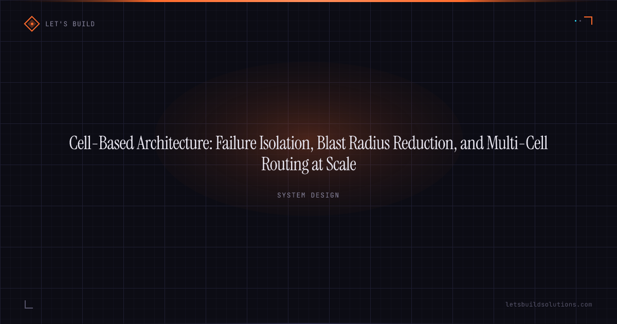 Cell-Based Architecture: Failure Isolation, Blast Radius Reduction, and Multi-Cell Routing at Scale