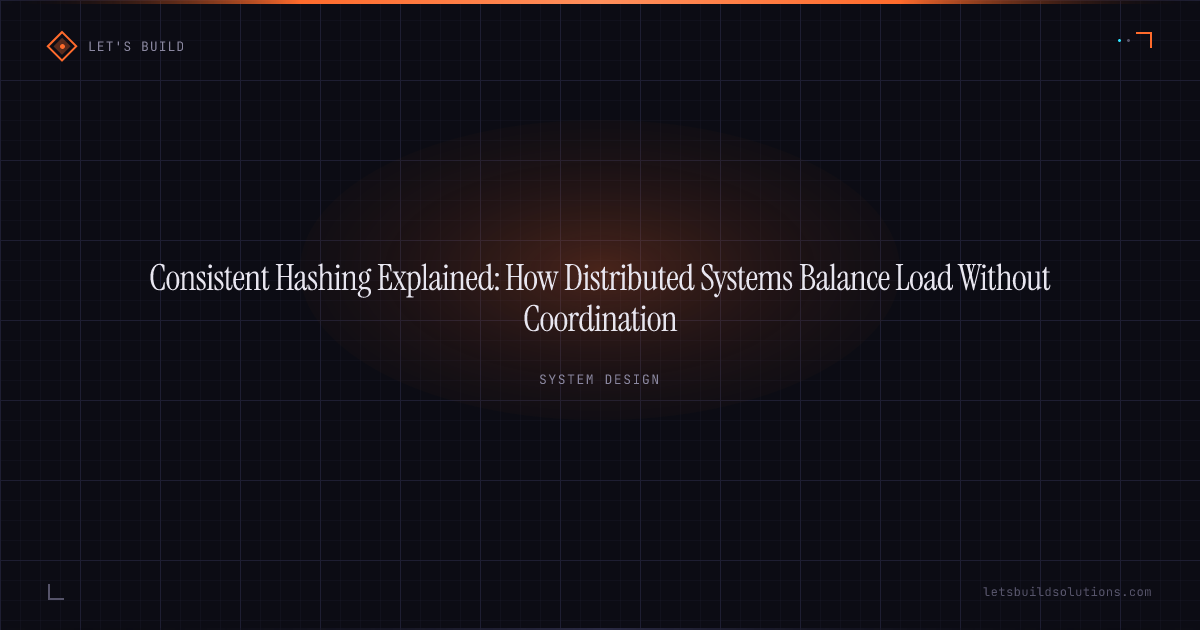 Consistent Hashing Explained: How Distributed Systems Balance Load Without Coordination