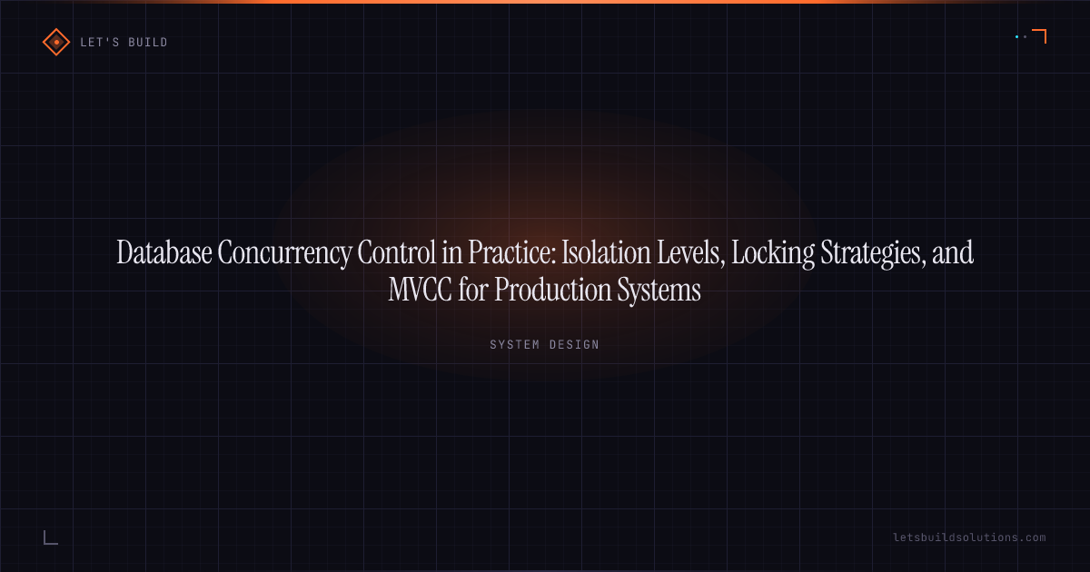 Database Concurrency Control in Practice: Isolation Levels, Locking Strategies, and MVCC for Production Systems
