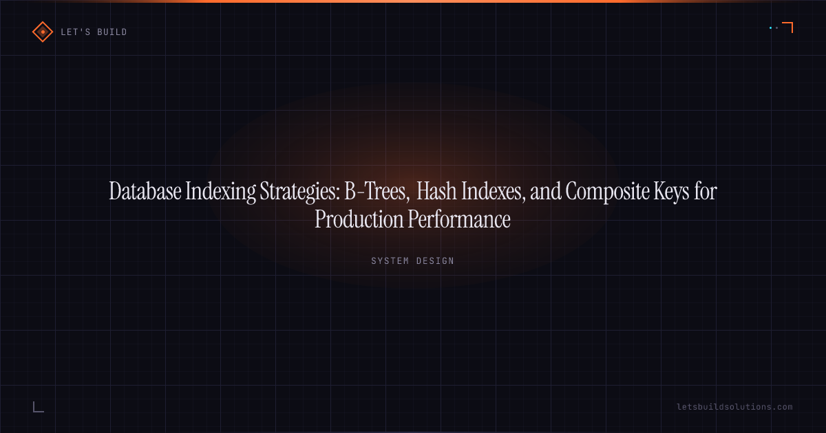 Database Indexing Strategies: B-Trees, Hash Indexes, and Composite Keys for Production Performance
