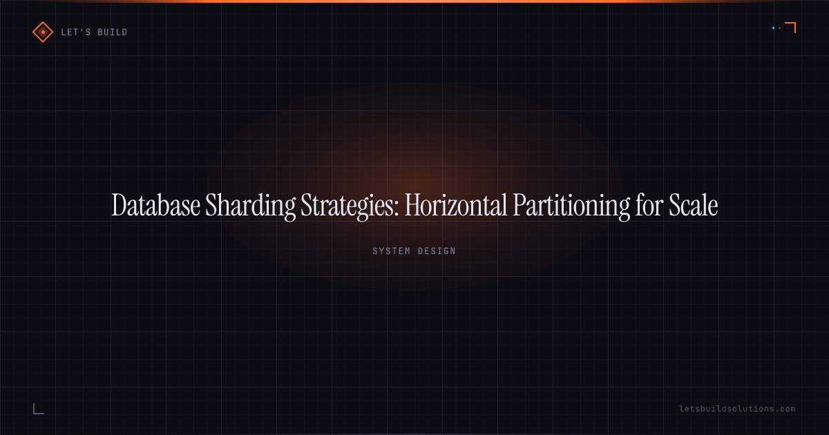 Database Sharding Strategies: Horizontal Partitioning for Scale