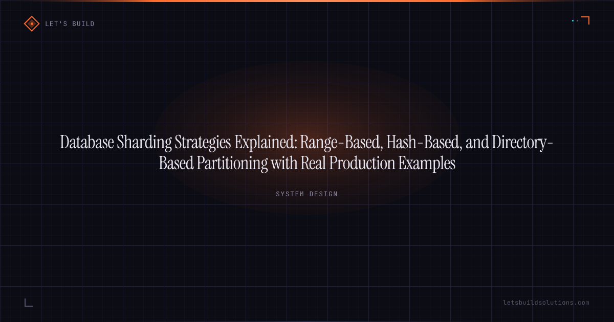 Database Sharding Strategies Explained: Range-Based, Hash-Based, and Directory-Based Partitioning with Real Production Examples