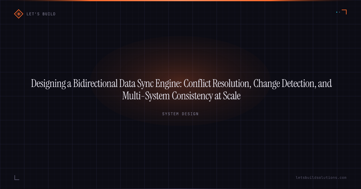 Designing a Bidirectional Data Sync Engine: Conflict Resolution, Change Detection, and Multi-System Consistency at Scale
