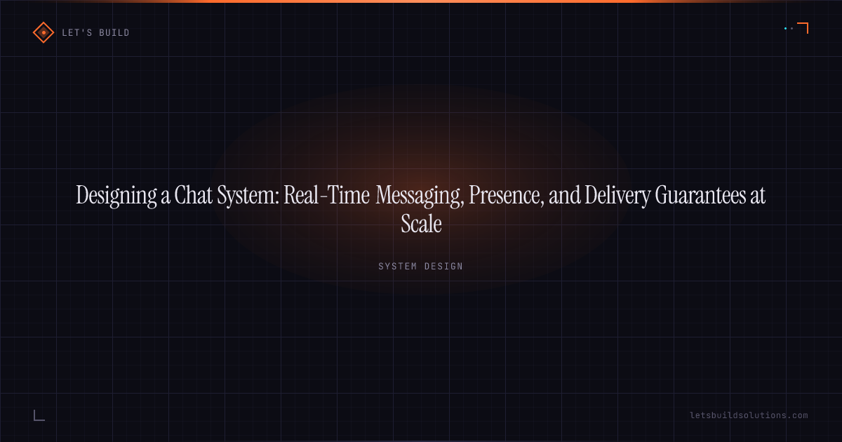 Designing a Chat System: Real-Time Messaging, Presence, and Delivery Guarantees at Scale