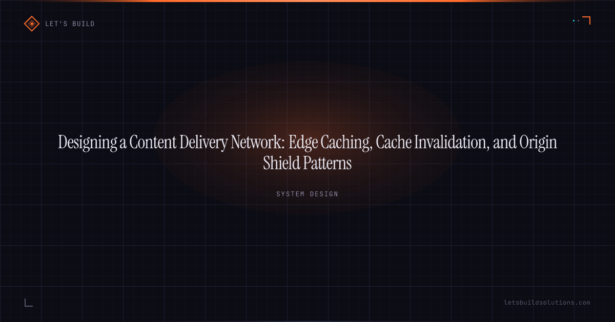 Designing a Content Delivery Network: Edge Caching, Cache Invalidation, and Origin Shield Patterns