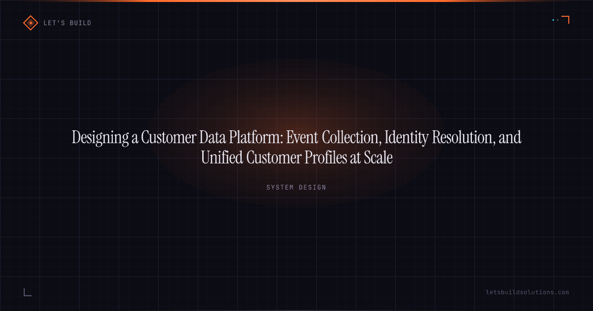 Designing a Customer Data Platform: Event Collection, Identity Resolution, and Unified Customer Profiles at Scale