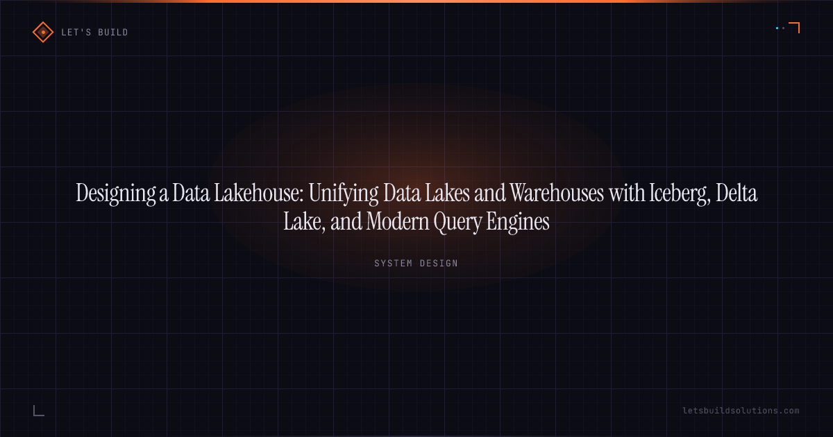 Designing a Data Lakehouse: Unifying Data Lakes and Warehouses with Iceberg, Delta Lake, and Modern Query Engines