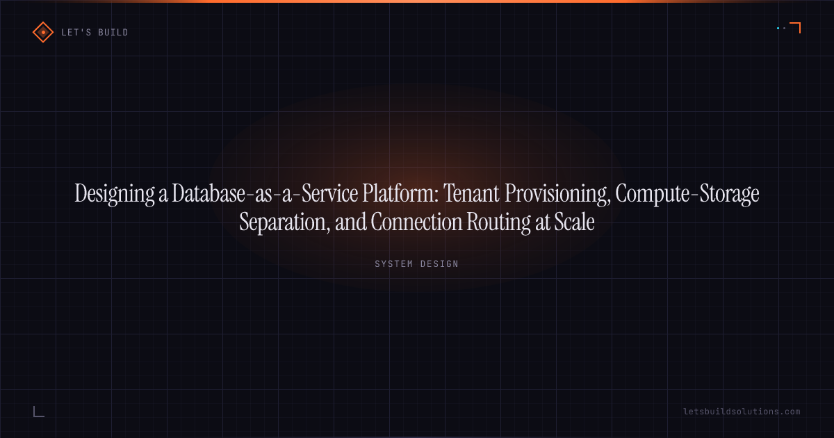 Designing a Database-as-a-Service Platform: Tenant Provisioning, Compute-Storage Separation, and Connection Routing at Scale
