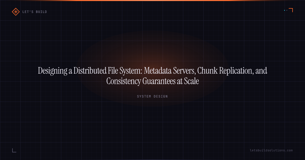 Designing a Distributed File System: Metadata Servers, Chunk Replication, and Consistency Guarantees at Scale