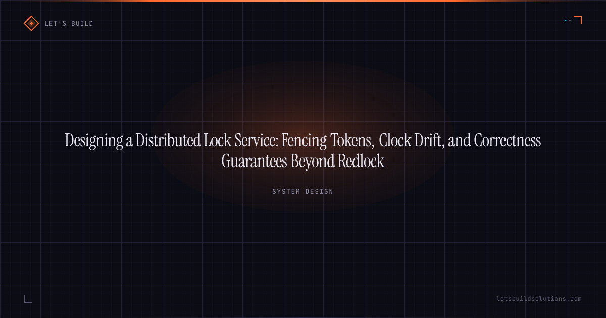 Designing a Distributed Lock Service: Fencing Tokens, Clock Drift, and Correctness Guarantees Beyond Redlock