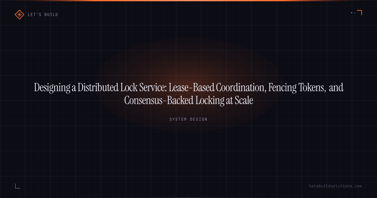 Designing a Distributed Lock Service: Lease-Based Coordination, Fencing Tokens, and Consensus-Backed Locking at Scale