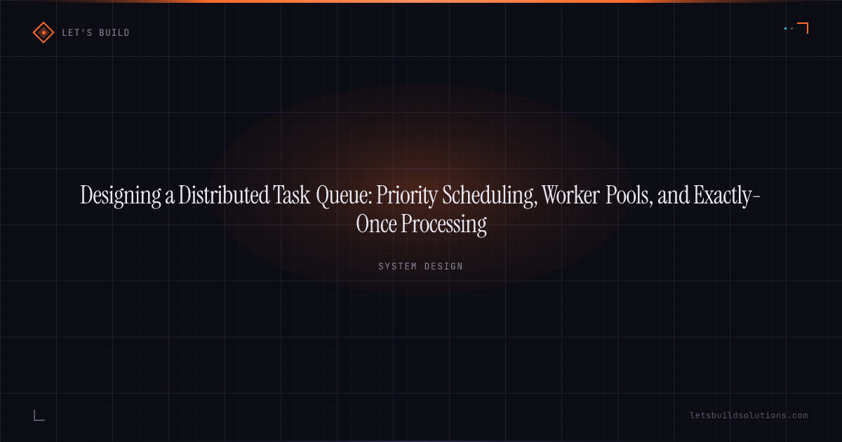 Designing a Distributed Task Queue: Priority Scheduling, Worker Pools, and Exactly-Once Processing