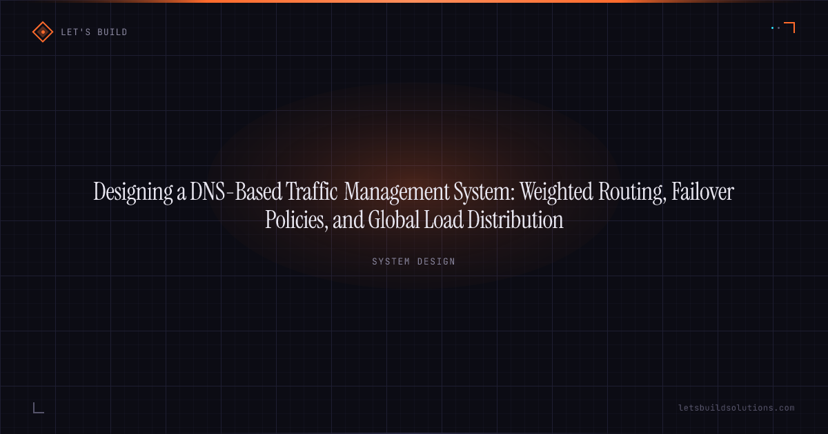 Designing a DNS-Based Traffic Management System: Weighted Routing, Failover Policies, and Global Load Distribution