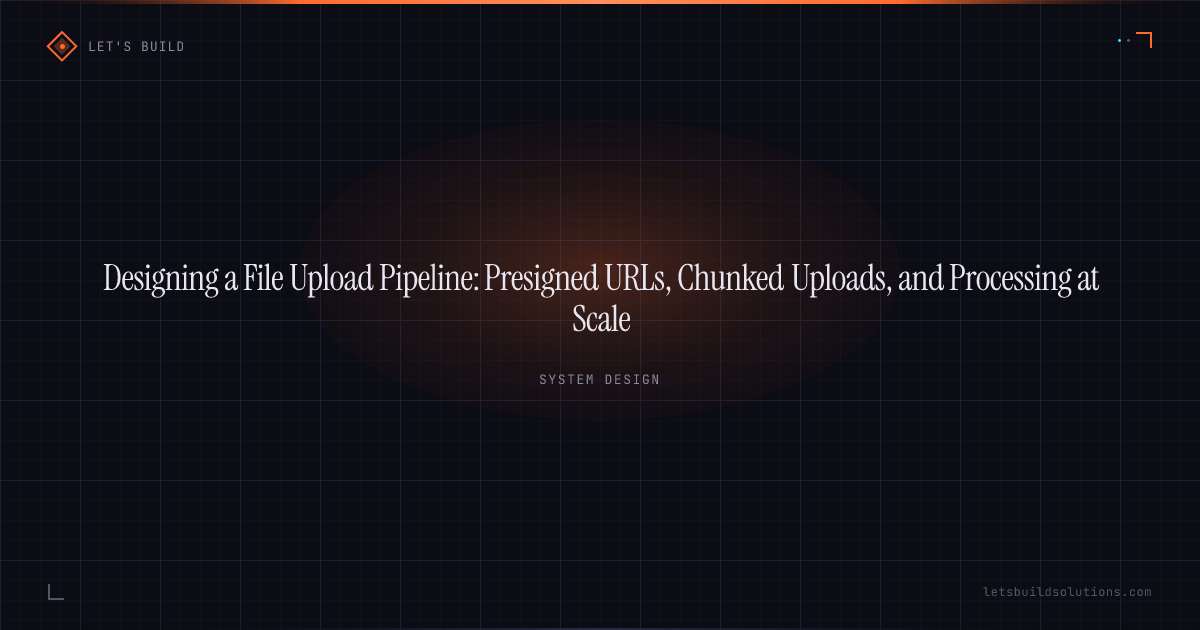 Designing a File Upload Pipeline: Presigned URLs, Chunked Uploads, and Processing at Scale