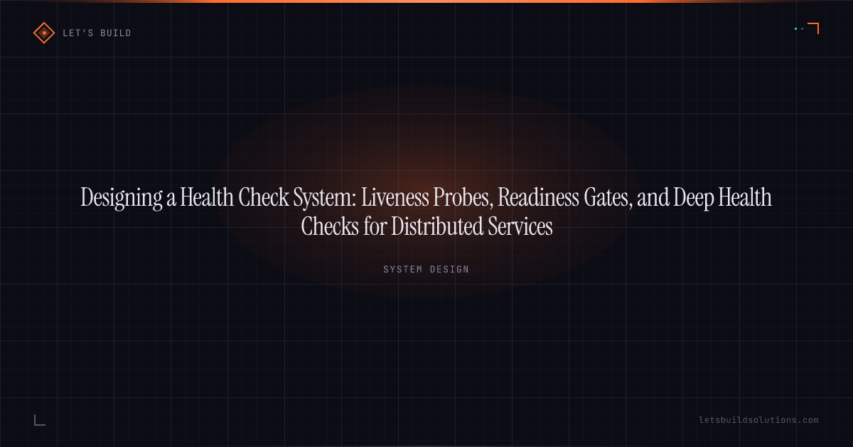 Designing a Health Check System: Liveness Probes, Readiness Gates, and Deep Health Checks for Distributed Services