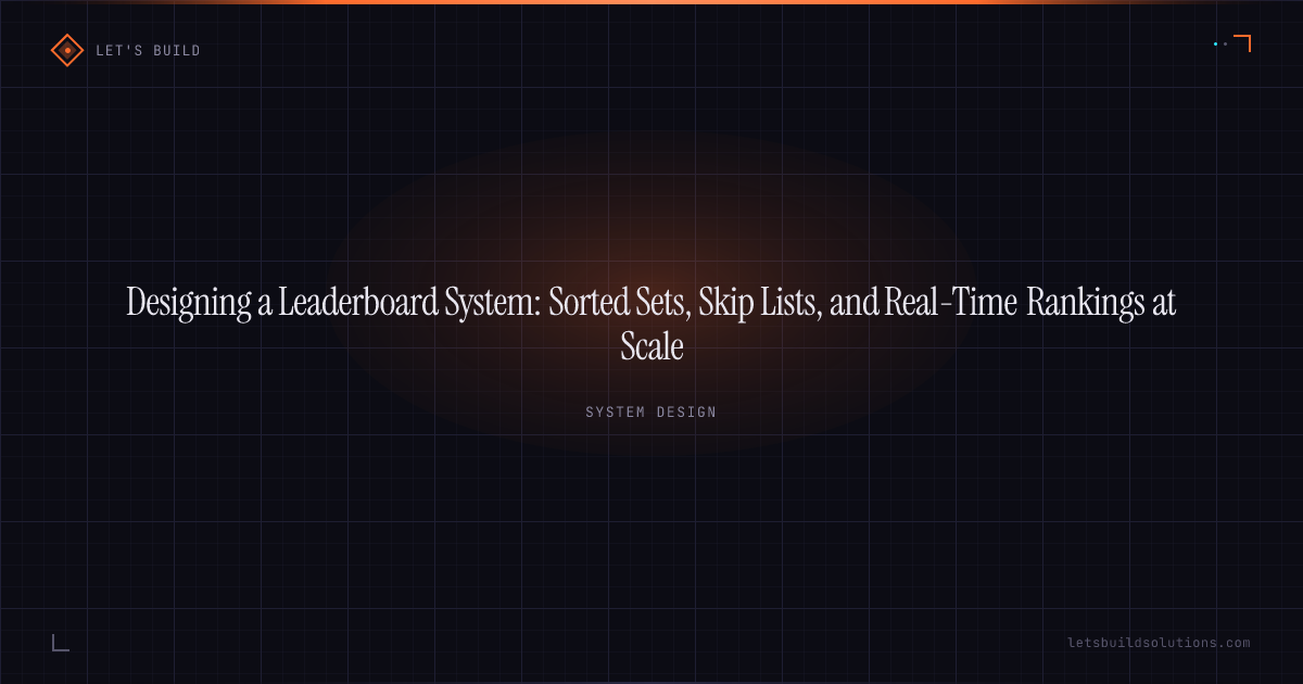 Designing a Leaderboard System: Sorted Sets, Skip Lists, and Real-Time Rankings at Scale
