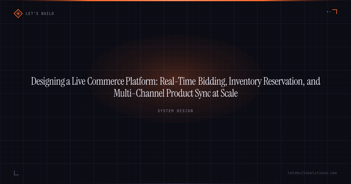 Designing a Live Commerce Platform: Real-Time Bidding, Inventory Reservation, and Multi-Channel Product Sync at Scale