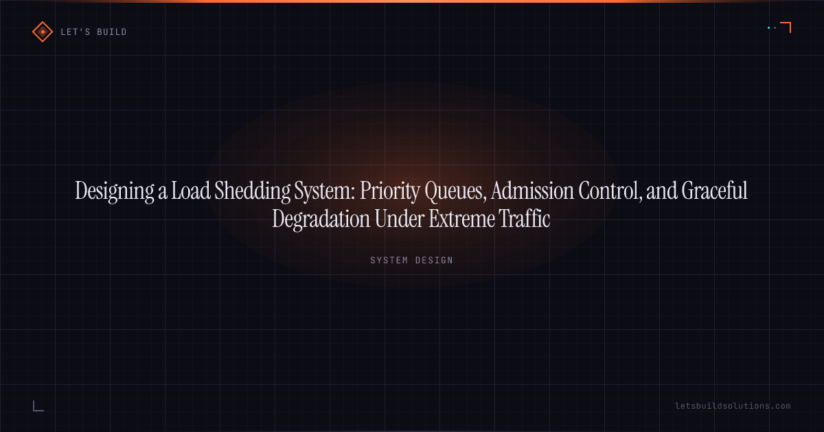 Designing a Load Shedding System: Priority Queues, Admission Control, and Graceful Degradation Under Extreme Traffic