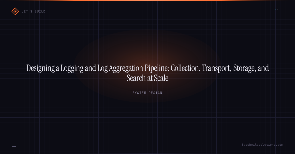 Designing a Logging and Log Aggregation Pipeline: Collection, Transport, Storage, and Search at Scale