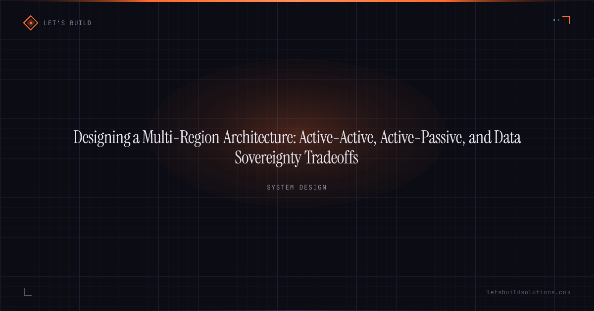 Designing a Multi-Region Architecture: Active-Active, Active-Passive, and Data Sovereignty Tradeoffs