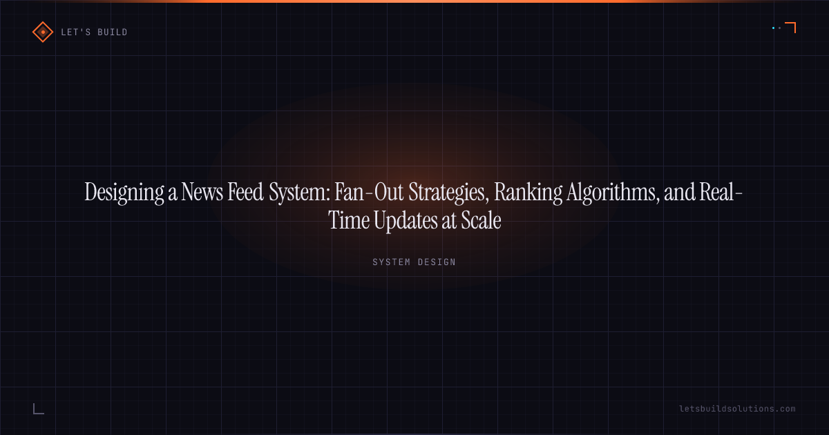 Designing a News Feed System: Fan-Out Strategies, Ranking Algorithms, and Real-Time Updates at Scale