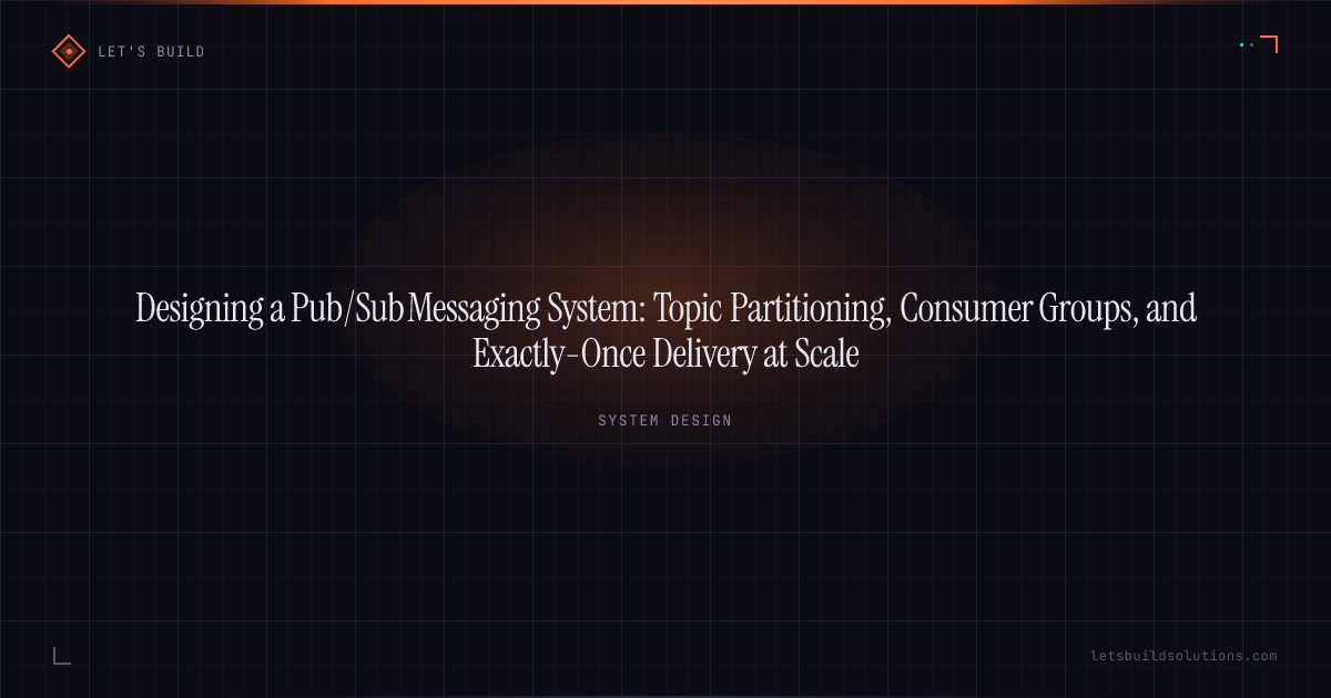 Designing a Pub/Sub Messaging System: Topic Partitioning, Consumer Groups, and Exactly-Once Delivery at Scale