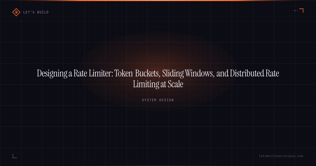 Designing a Rate Limiter: Token Buckets, Sliding Windows, and Distributed Rate Limiting at Scale