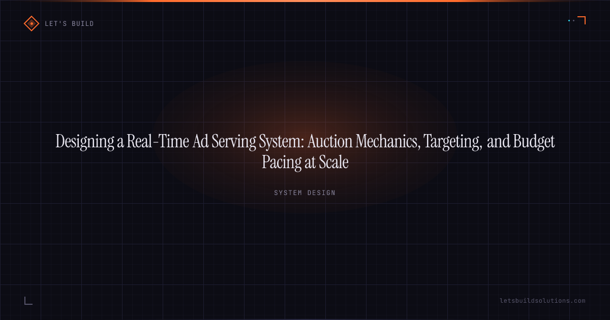 Designing a Real-Time Ad Serving System: Auction Mechanics, Targeting, and Budget Pacing at Scale