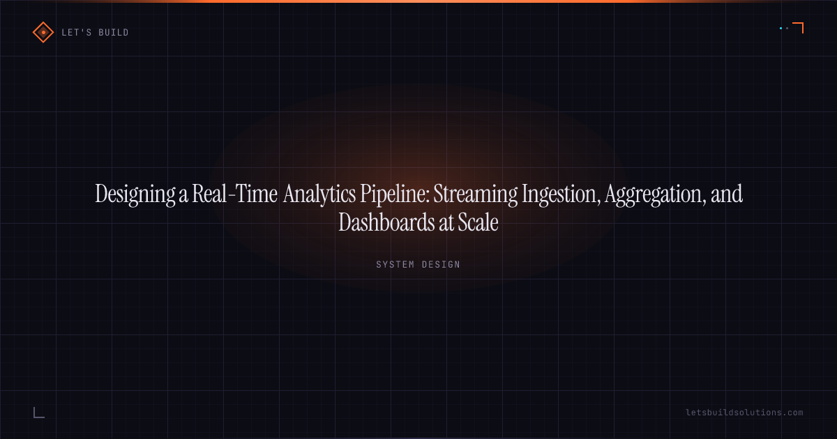 Designing a Real-Time Analytics Pipeline: Streaming Ingestion, Aggregation, and Dashboards at Scale