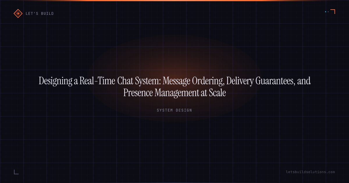 Designing a Real-Time Chat System: Message Ordering, Delivery Guarantees, and Presence Management at Scale