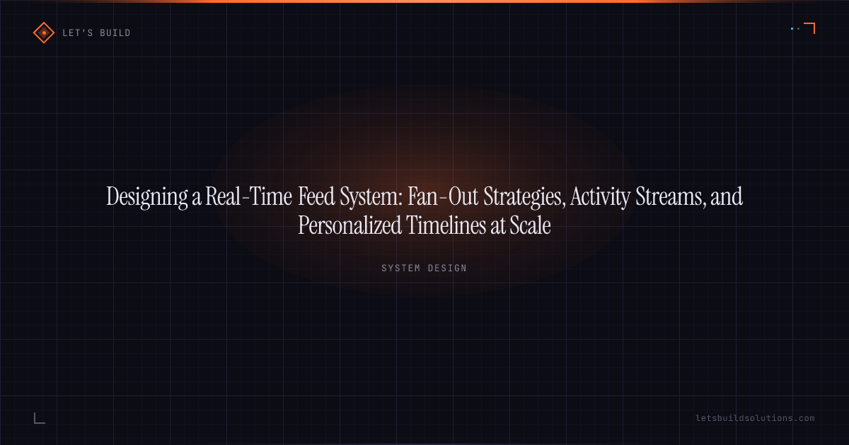 Designing a Real-Time Feed System: Fan-Out Strategies, Activity Streams, and Personalized Timelines at Scale