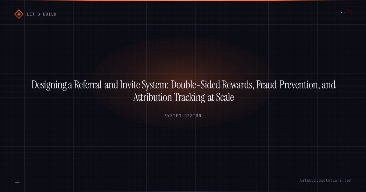Designing a Referral and Invite System: Double-Sided Rewards, Fraud Prevention, and Attribution Tracking at Scale