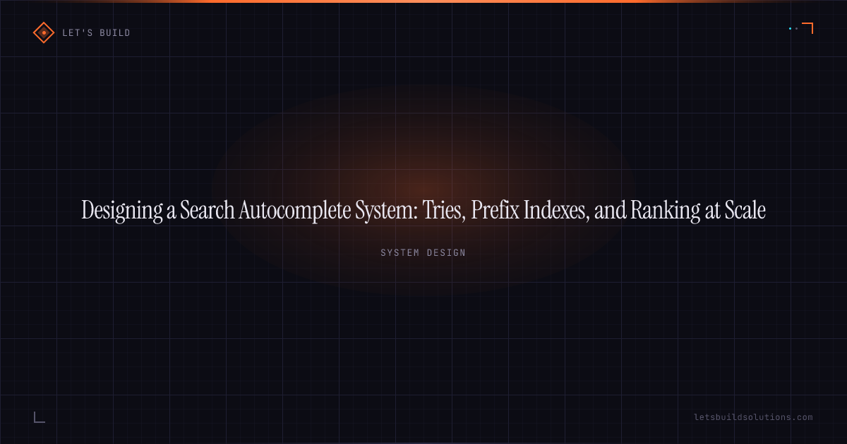 Designing a Search Autocomplete System: Tries, Prefix Indexes, and Ranking at Scale