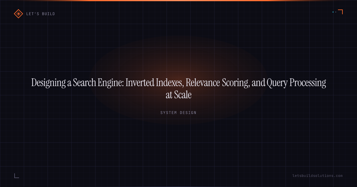 Designing a Search Engine: Inverted Indexes, Relevance Scoring, and Query Processing at Scale