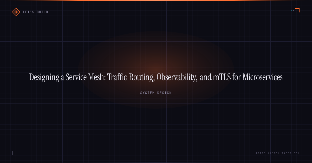 Designing a Service Mesh: Traffic Routing, Observability, and mTLS for Microservices