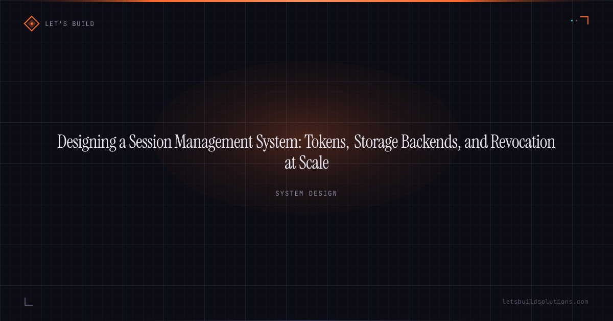 Designing a Session Management System: Tokens, Storage Backends, and Revocation at Scale